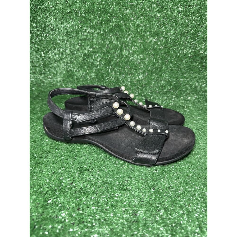 VIONIC Mikah Adjustable T-Strap Pearl Leather Orthotic Sandals Women’s Size 6.5‎